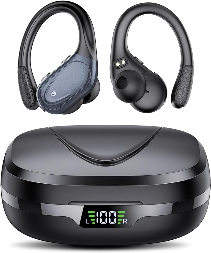 Cuffie Bluetooth, Sport Auricolari Bluetooth 5.3 con Gancio per Orecchio,